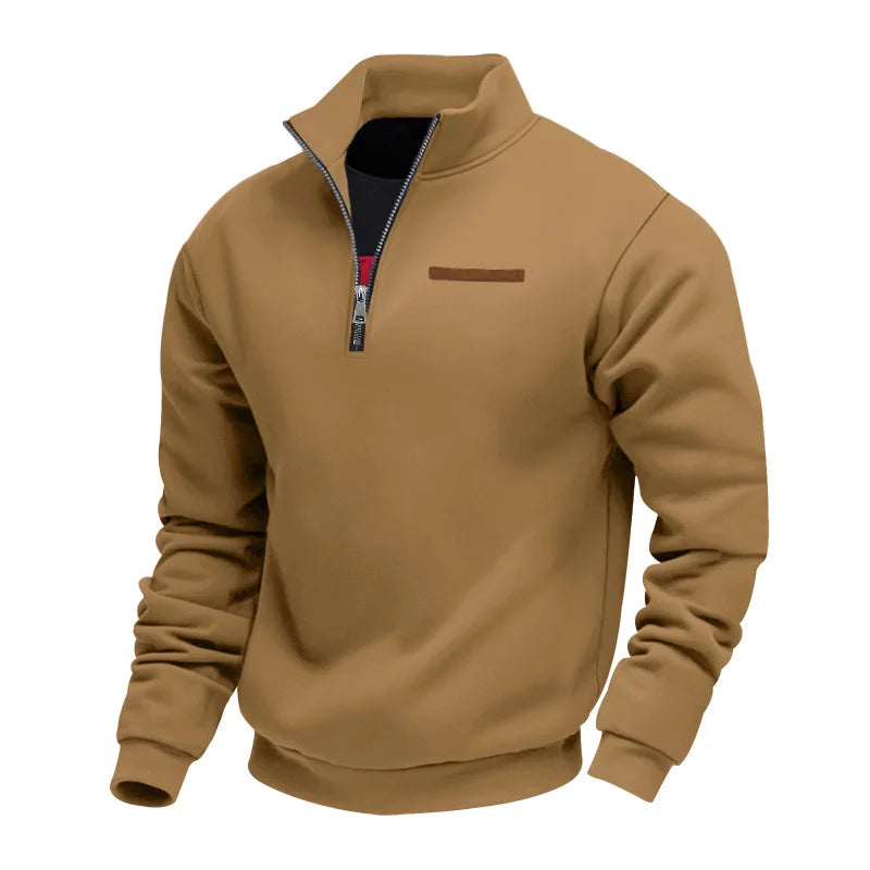 Sweat casual en polaire pour homme, coupe moderne et col épuré