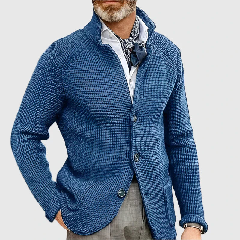 Cardigan en maille boutonné pour homme à coupe ajustée, style intemporel