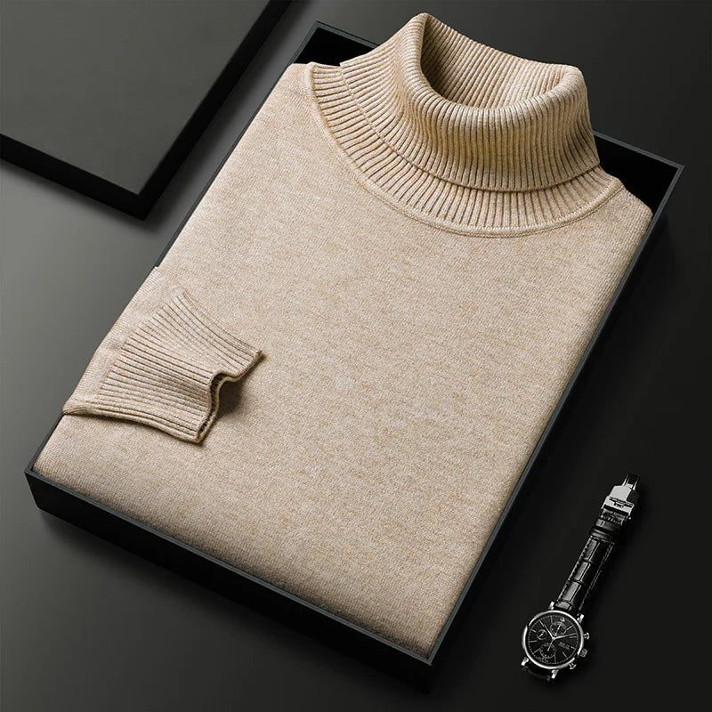 Pull à col roulé pour homme à la coupe épurée et élégante