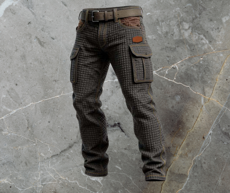 Pantalon cargo renforcé pour homme à coupe ajustée avec poches latérales