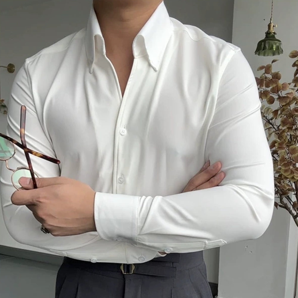 T-shirt homme à col en V en fibres de bambou, coupe slim, disponible en blanc et noir