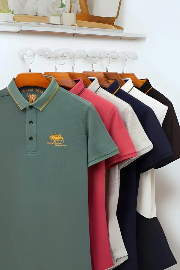 Polo à col mao pour homme en tissu léger et respirant