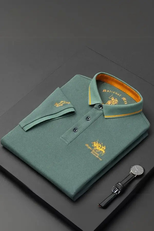 Polo à col mao pour homme en tissu léger et respirant