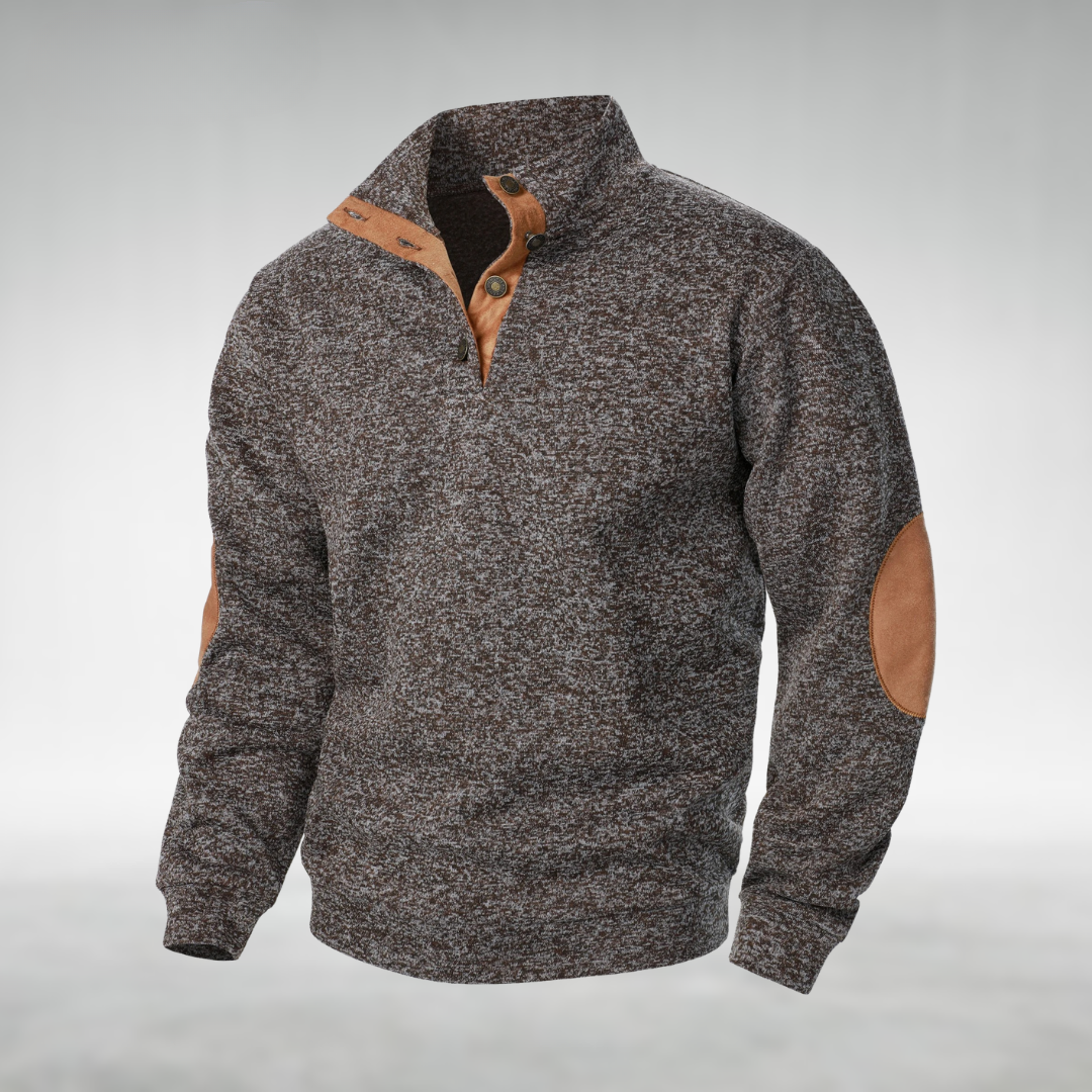 Pull classique en maille pour homme à coupe soignée et col rond