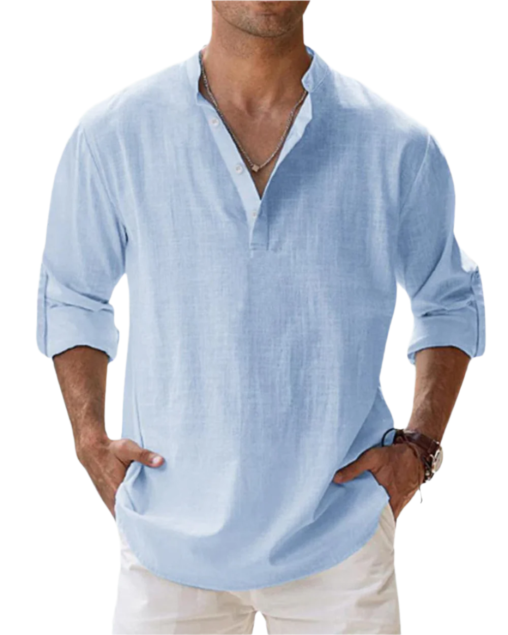 Chemise en coton à coupe ajustée pour homme, look classique et élégant