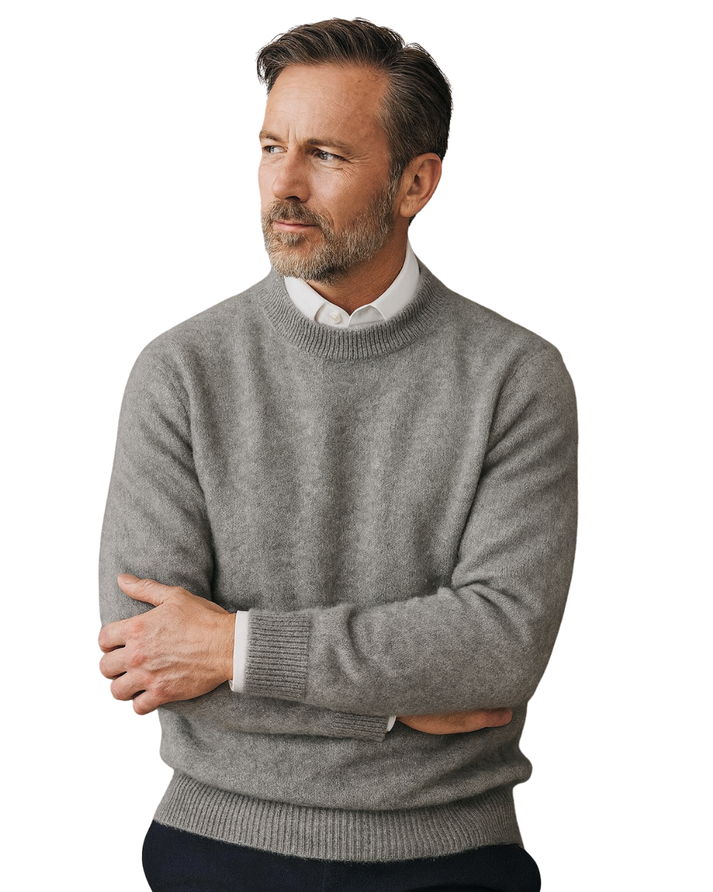 Pull en pur cachemire pour homme à coupe ajustée, disponible en plusieurs coloris