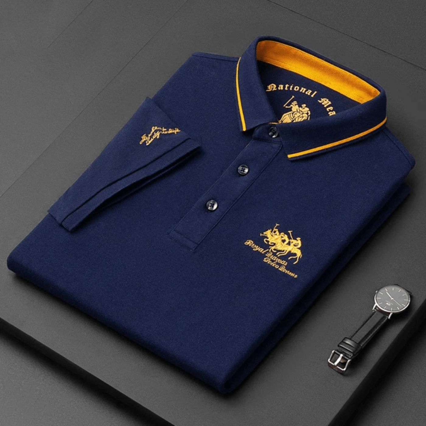 Polo classique à col boutonné pour homme, coupe équilibrée et allure soignée