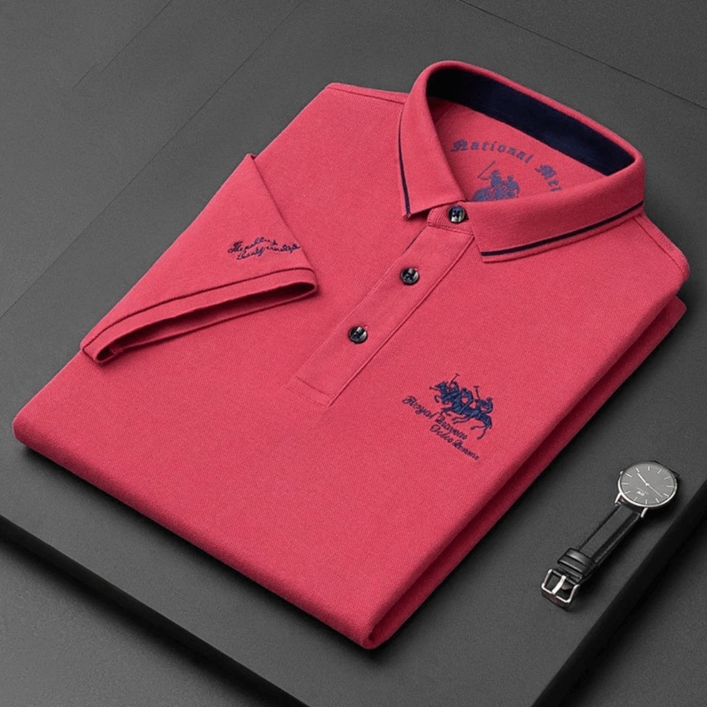 Polo classique à col boutonné pour homme, coupe équilibrée et allure soignée