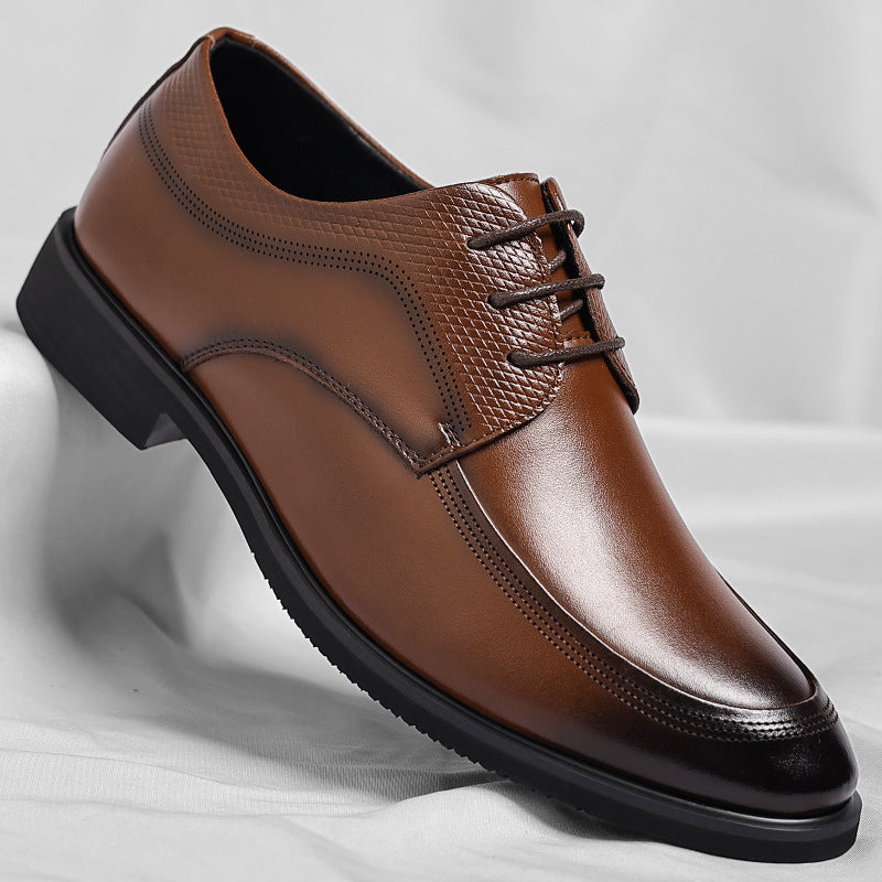 Chaussures oxford en cuir brillant pour homme, disponibles en marron et noir