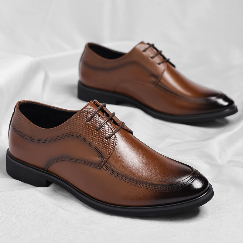 Chaussures oxford en cuir brillant pour homme, disponibles en marron et noir