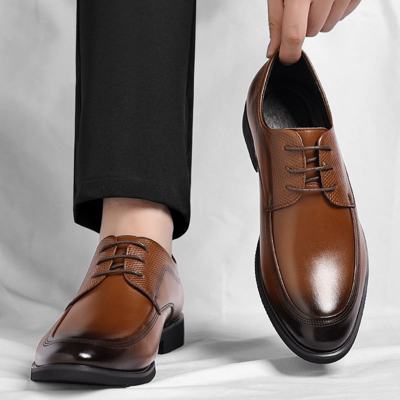 Chaussures oxford en cuir brillant pour homme, disponibles en marron et noir