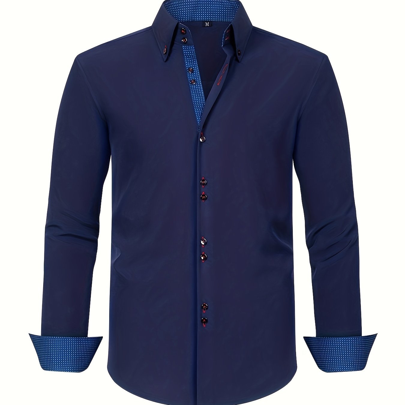 Chemise élégante pour homme légère avec poignets contrastés et coupe régulière