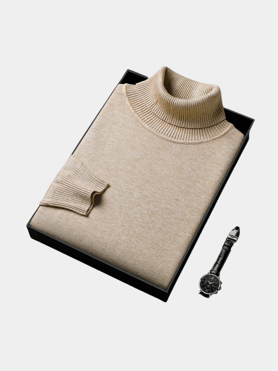 Pull à col roulé pour homme à la coupe épurée et élégante