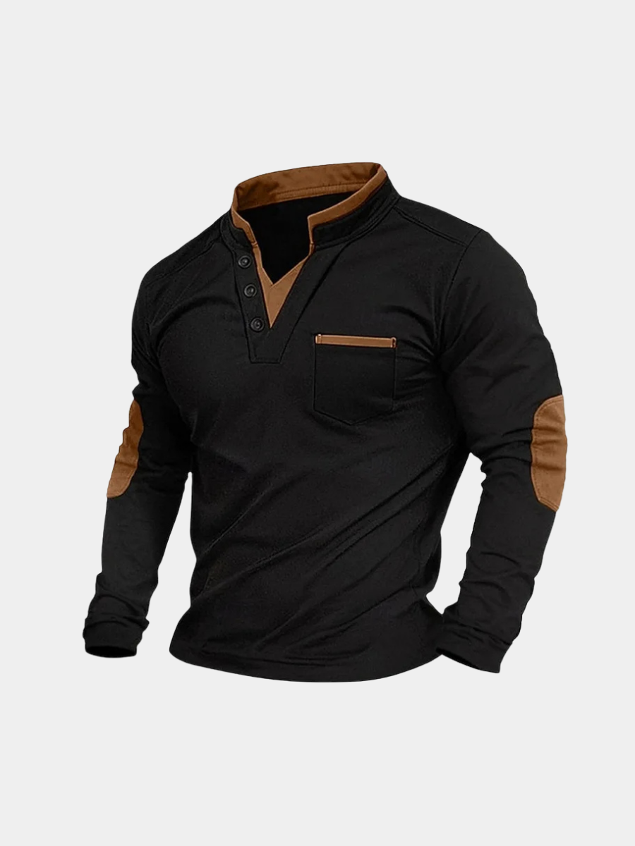 Pull col V en maille pour homme, coloris uni, style smart casual