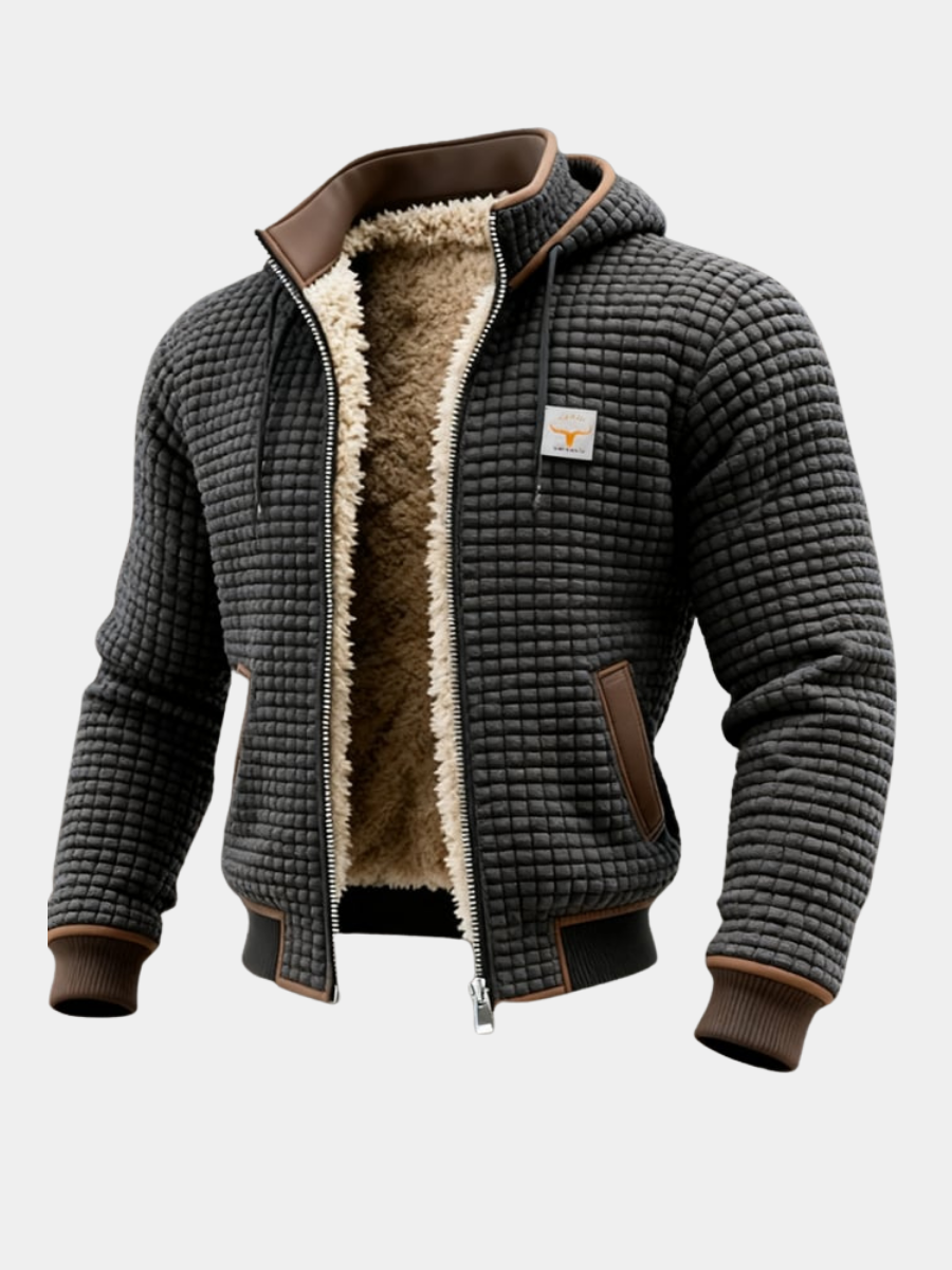 Veste thermique matelassée pour homme aux lignes épurées, doublure chaude et coupe structurée