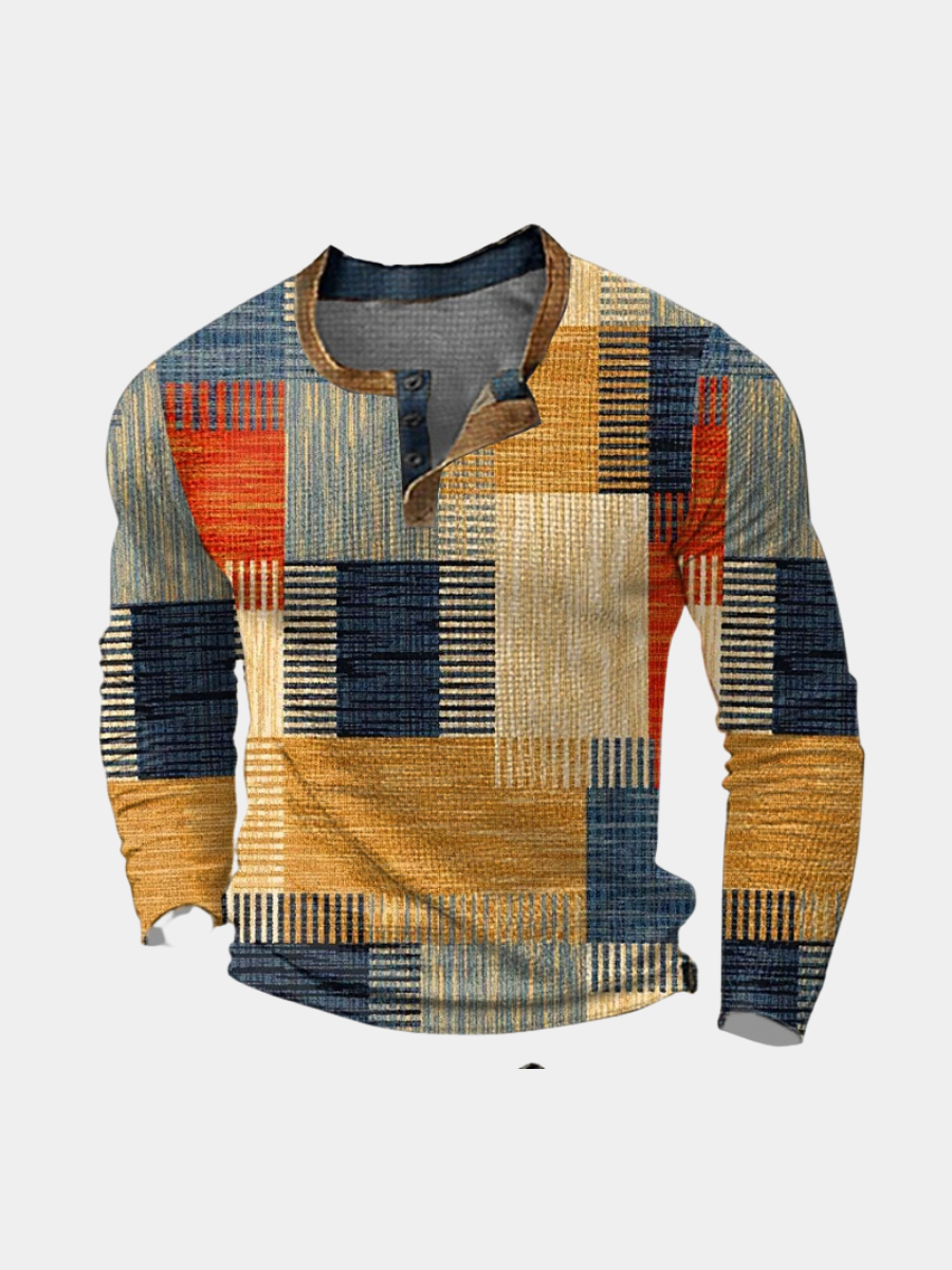 Pull en mélange de laine pour homme à col rond, maille dense, coupe classique