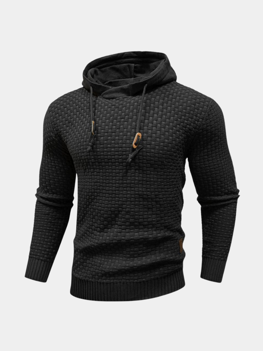 Sweat à capuche en laine pour homme, coupe confort avec manches longues
