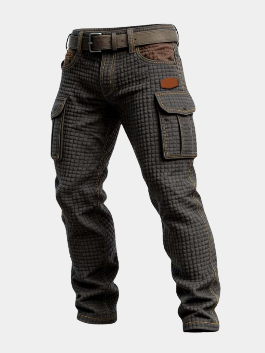 Pantalon cargo renforcé pour homme à coupe ajustée avec poches latérales