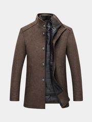 Veste d'hiver isolée pour homme à coupe ajustée, disponible en marron, gris et bleu