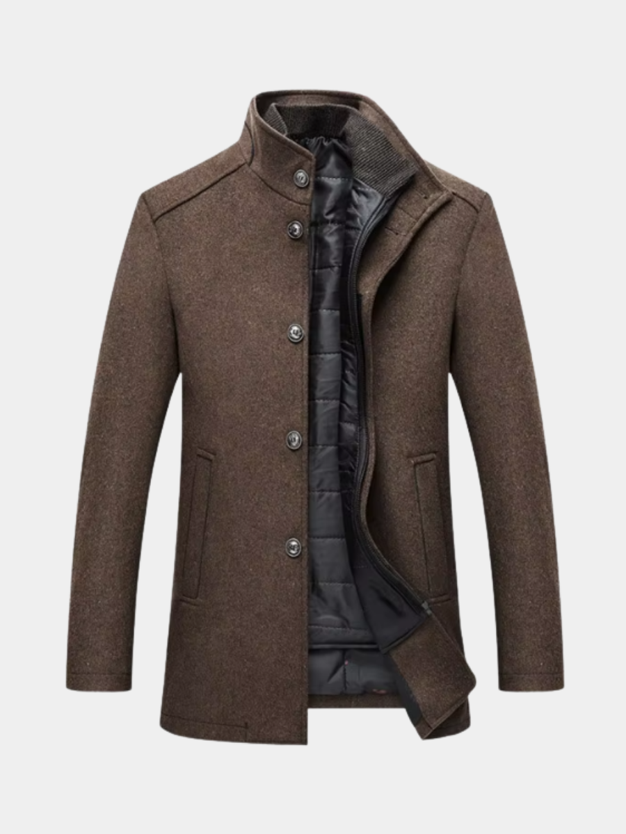 Veste d'hiver isolée pour homme à coupe ajustée, disponible en marron, gris et bleu