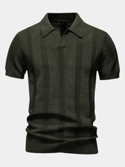 Polo en maille pour homme à col classique, disponible en vert, bleu marine et pierre