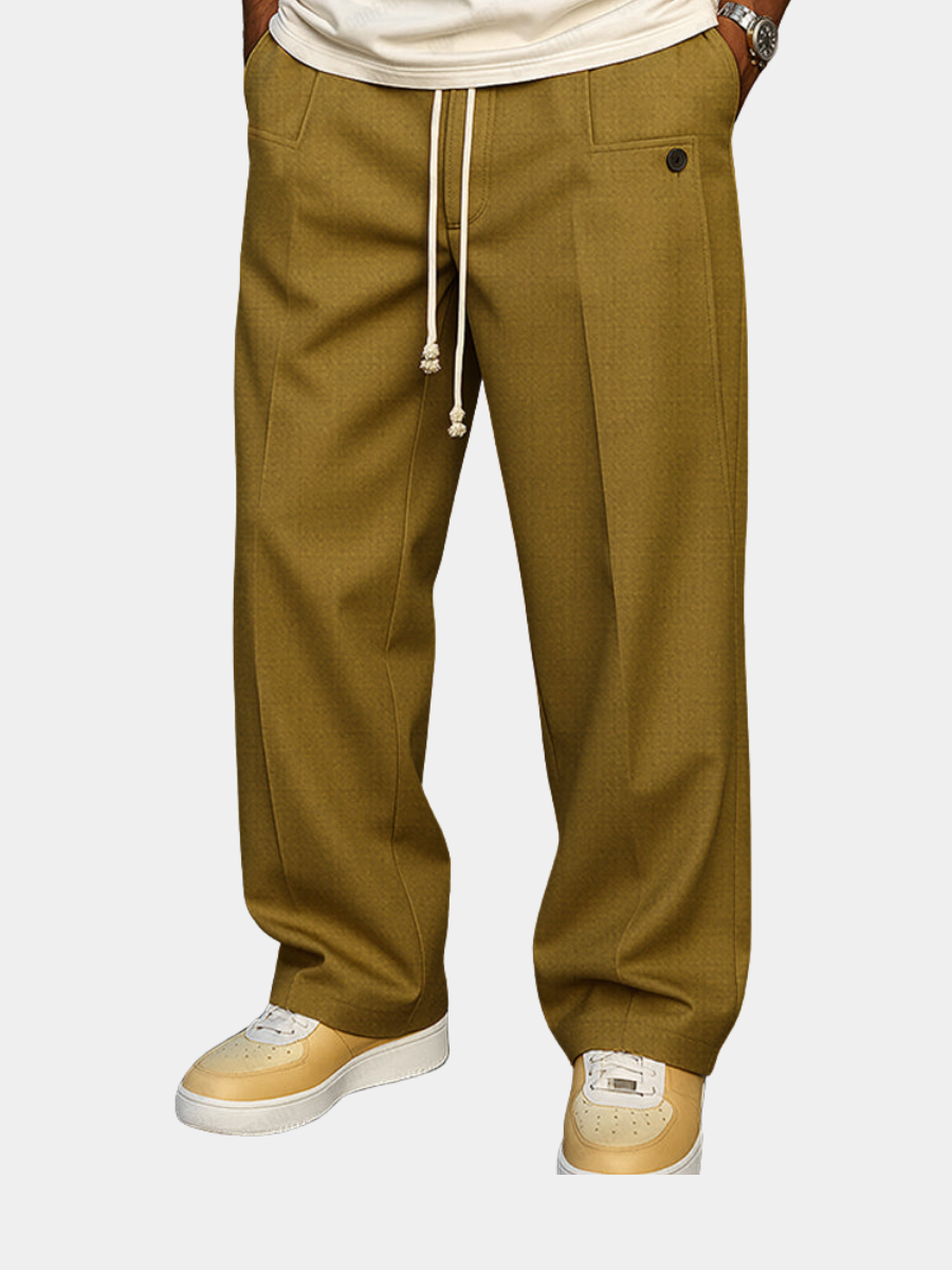 Pantalon habillé pour homme à coupe moderne et pli avant, disponible en plusieurs teintes neutres