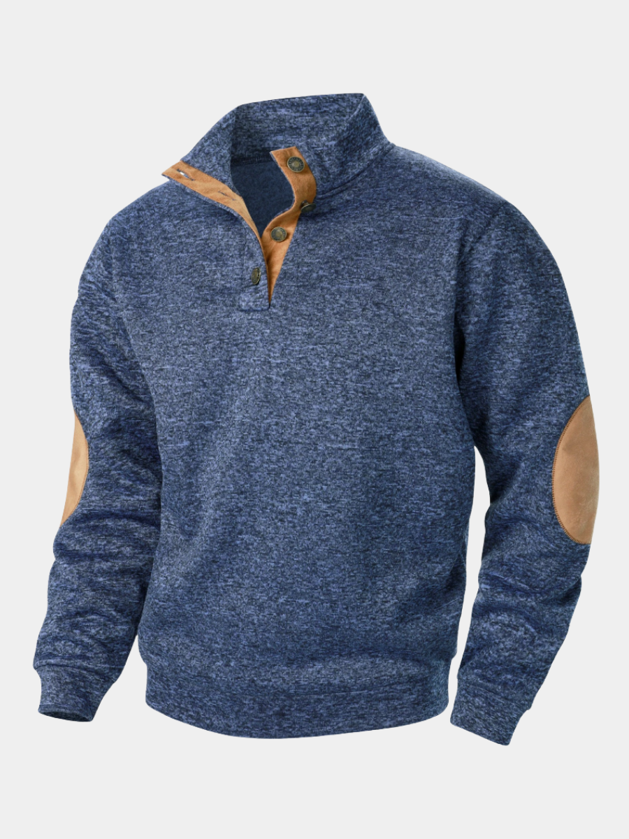 Pull classique en maille pour homme à coupe soignée et col rond