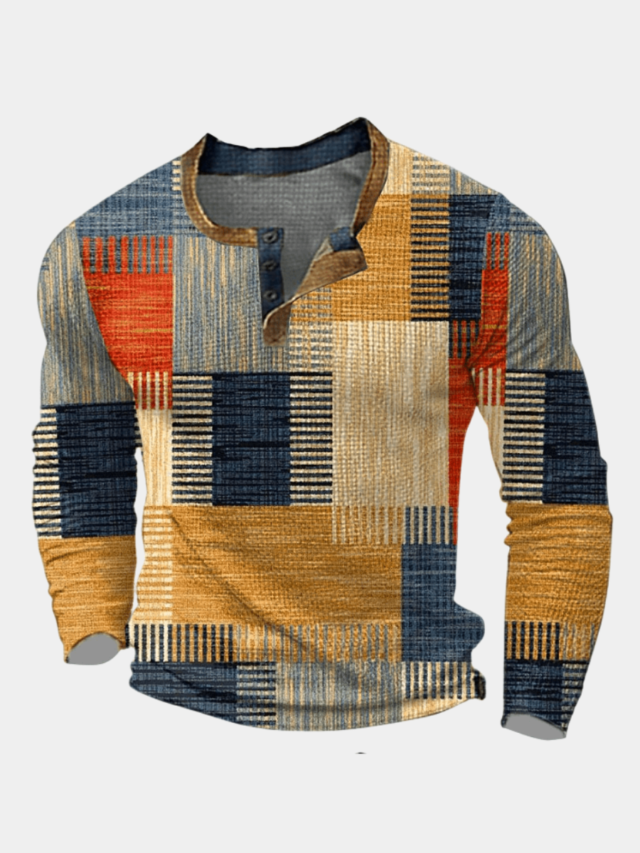 Chemise à manches longues pour homme à coupe ajustée et encolure nette