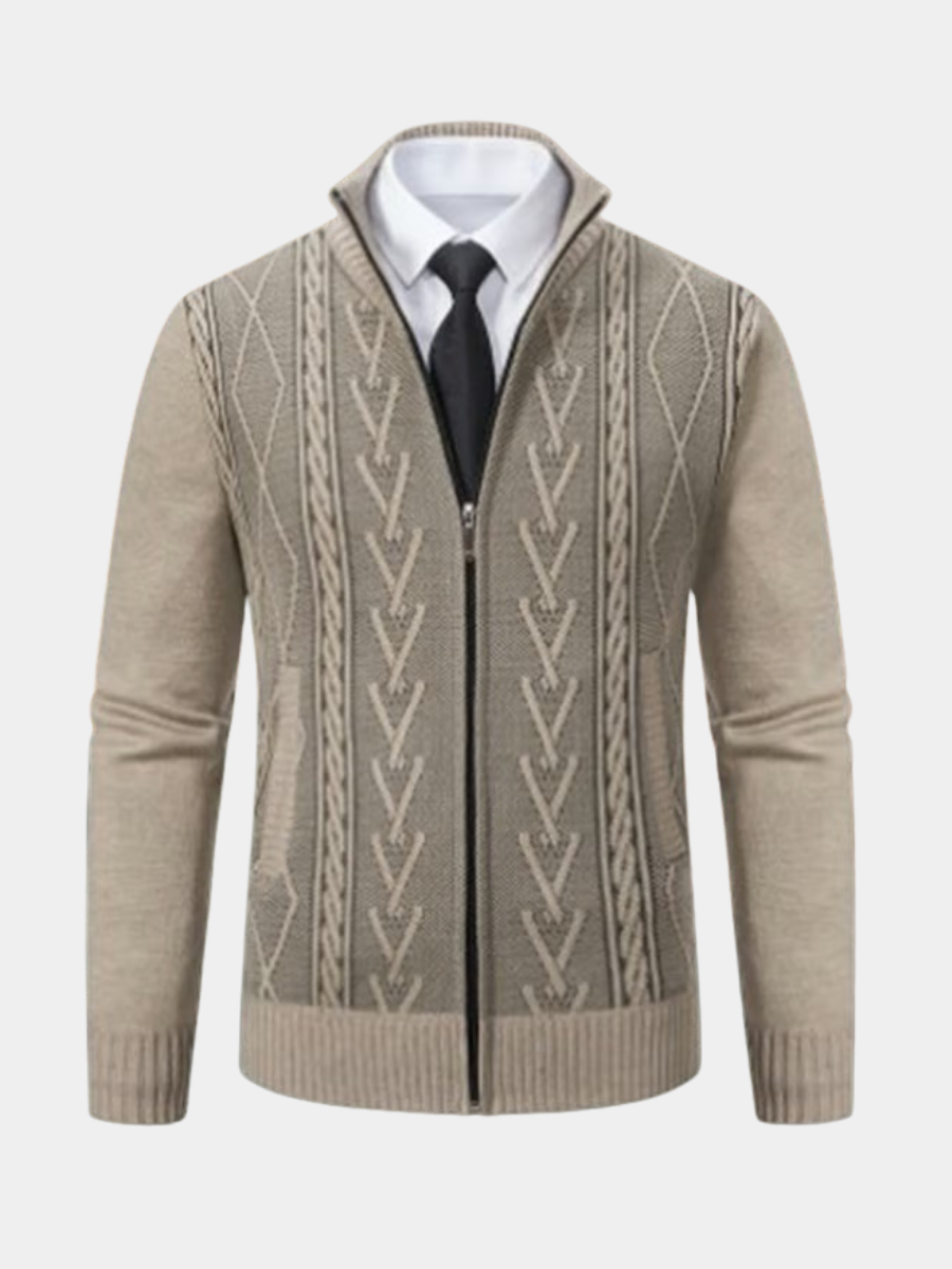 Chemise d'hiver pour homme à col à revers en coloris beige, gris et noir