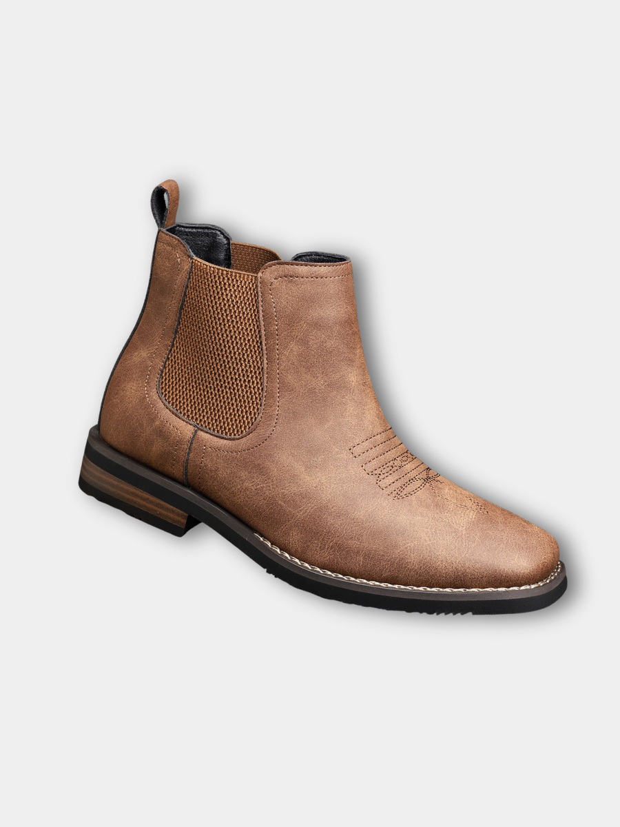 Bottes en cuir pour homme à inserts élastiques latéraux, style italien