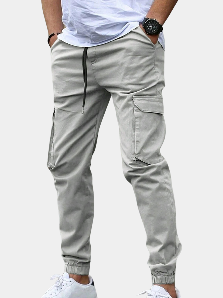 Joggers cargo pour homme à coupe décontractée avec chevilles resserrées et poches latérales