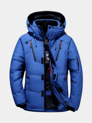 Veste d'hiver en duvet pour homme avec capuche amovible et coupe épurée