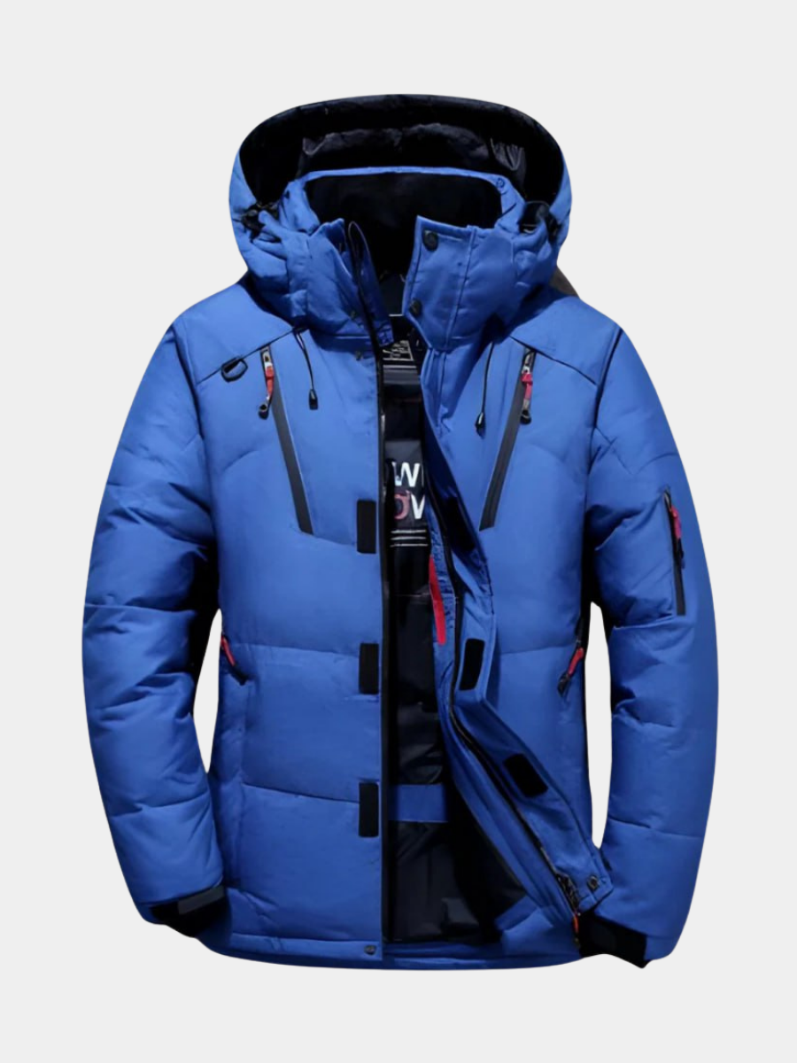 Veste d'hiver en duvet pour homme avec capuche amovible et coupe épurée