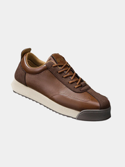 Chaussures en cuir véritable pour homme à couture main, en marron et noir