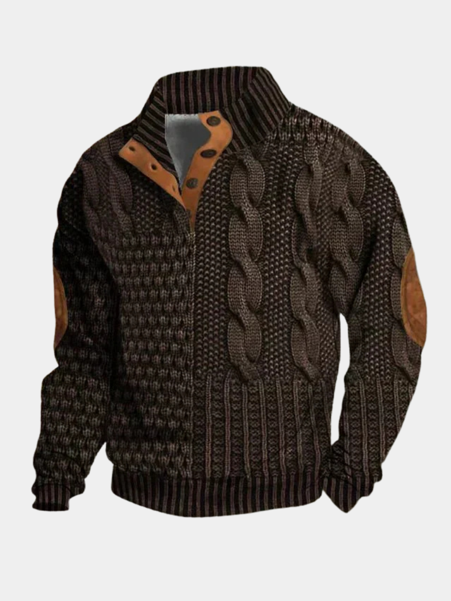 Pull rétro pour homme à motif discret, coupe moderne, porté au quotidien