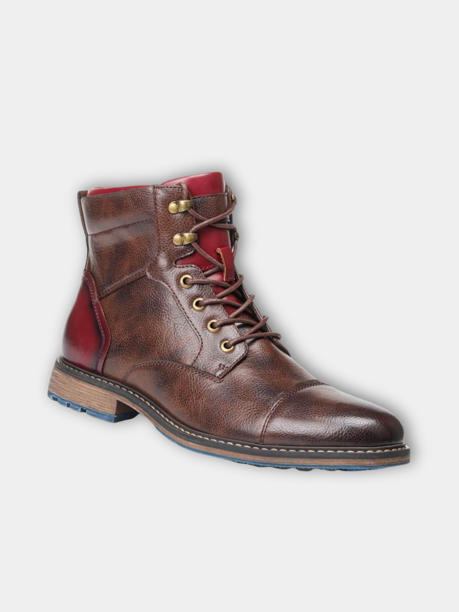 Bottines Oxford en cuir marron pour homme, finition élégante