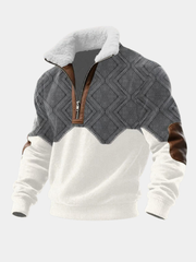 Pull à col haut en polaire pour homme, coupe épurée et col doublé