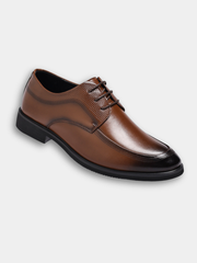 Chaussures oxford en cuir brillant pour homme, disponibles en marron et noir
