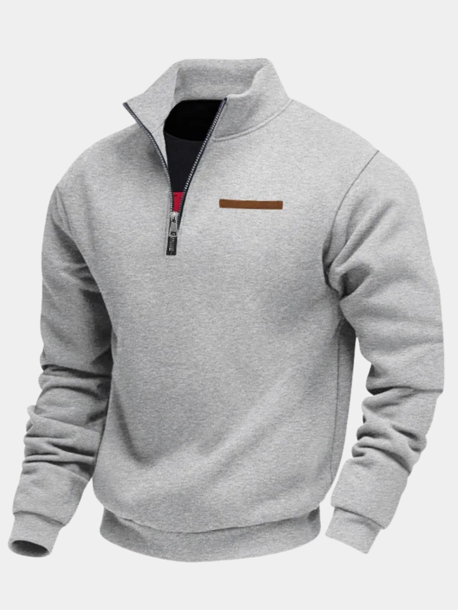 Sweat casual en polaire pour homme, coupe moderne et col épuré
