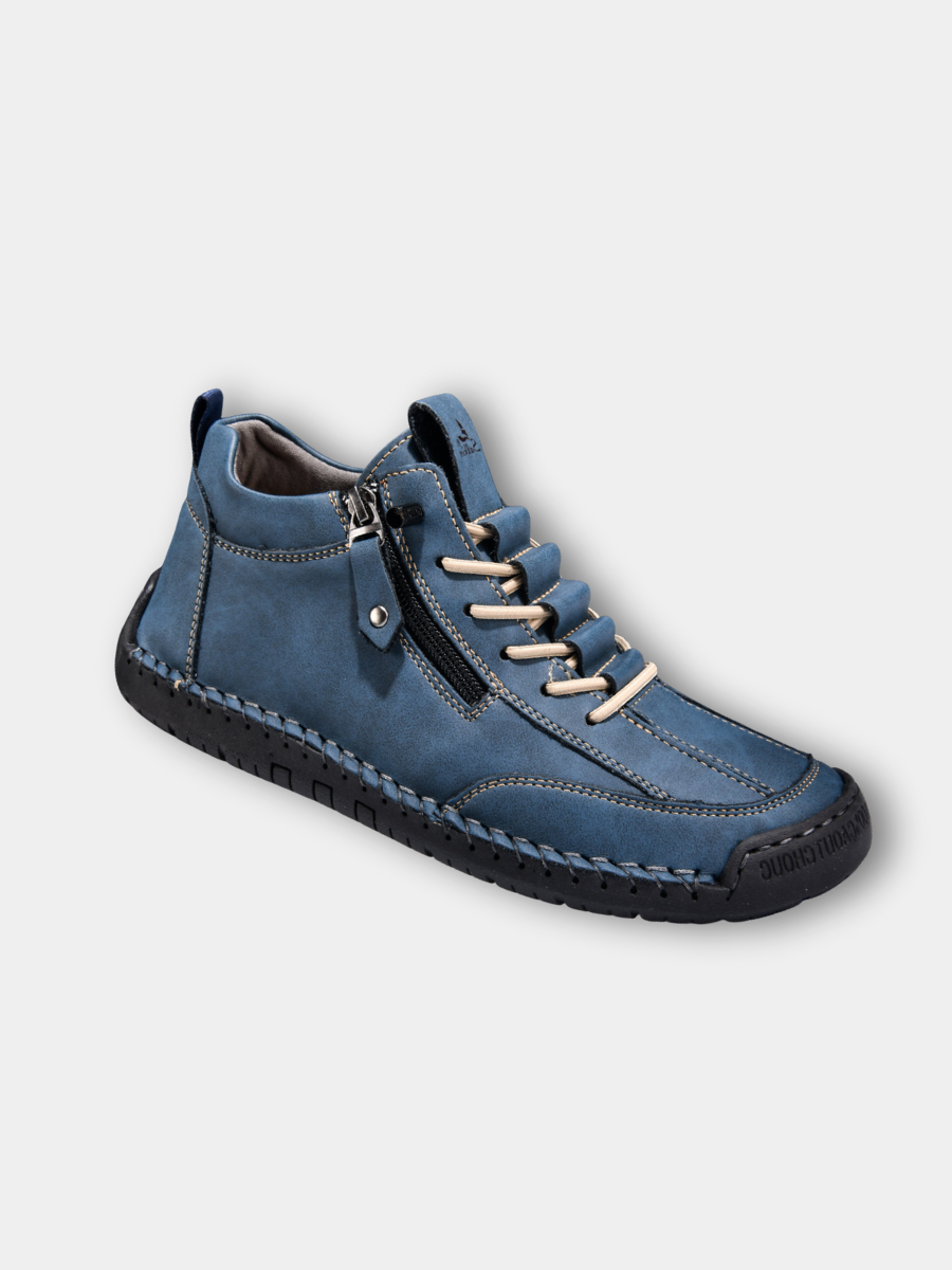 Chaussures en nubuck pour homme avec fermeture éclair latérale et semelle en caoutchouc