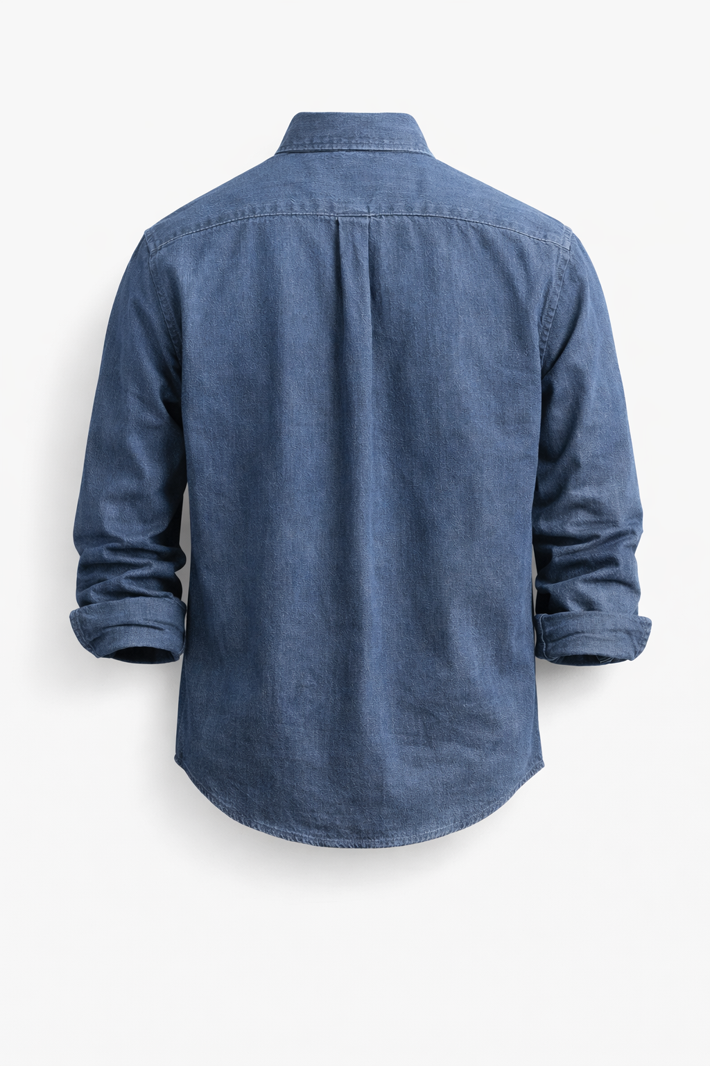 Chemise boutonnée pour homme à col classique, manches longues et poche poitrine