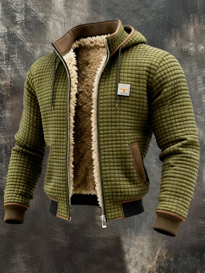 Veste thermique matelassée pour homme aux lignes épurées, doublure chaude et coupe structurée