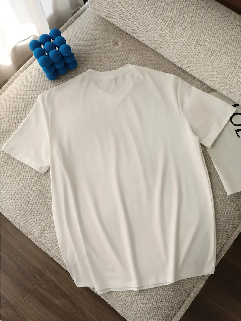 T-shirt à col en V pour homme à coupe près du corps, disponible en plusieurs coloris