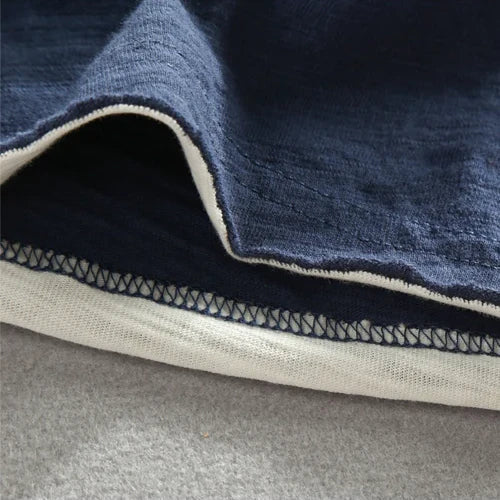 T-shirt homme à manches longues en coton avec col en V, coupe ajustée