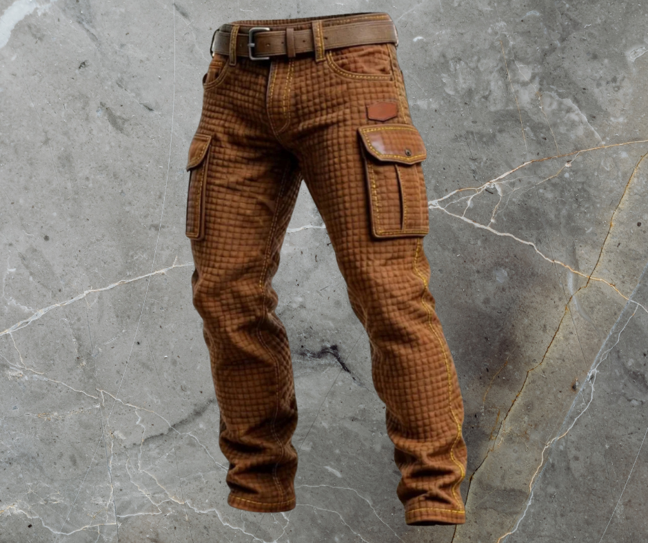 Pantalon cargo renforcé pour homme à coupe ajustée avec poches latérales