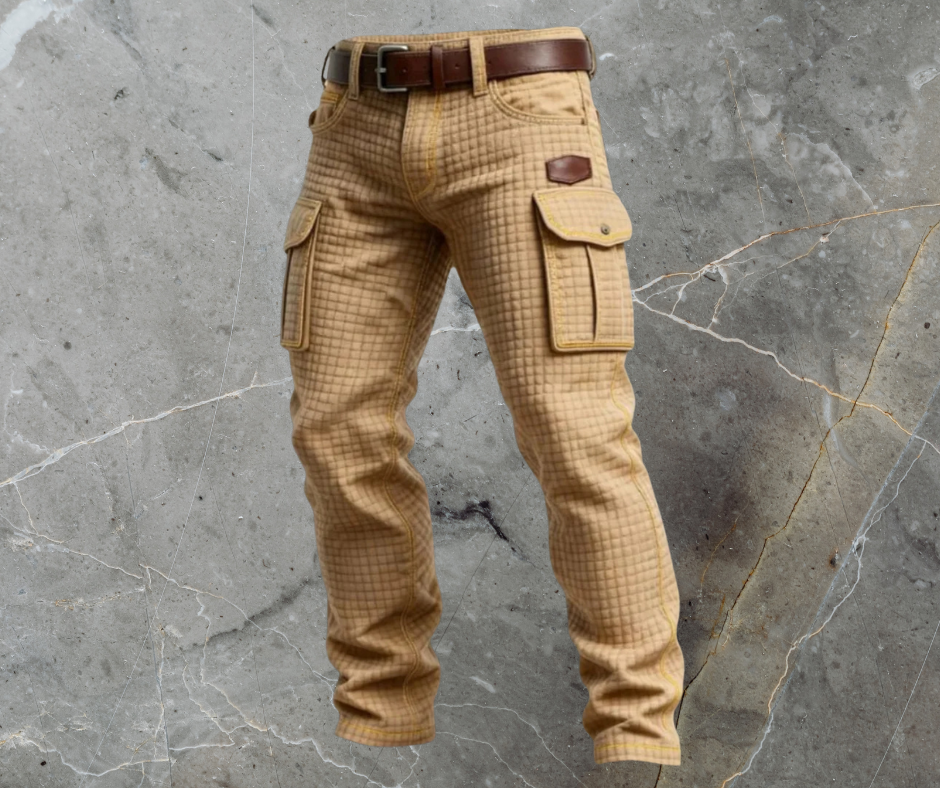 Pantalon cargo renforcé pour homme à coupe ajustée avec poches latérales