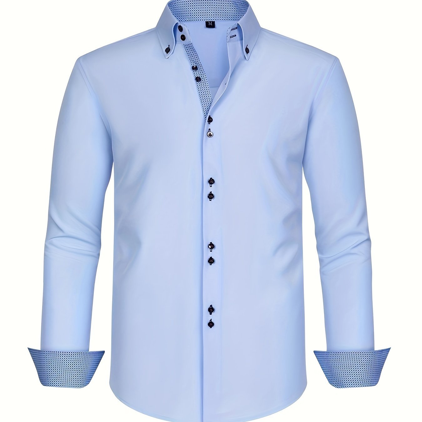 Chemise élégante pour homme légère avec poignets contrastés et coupe régulière