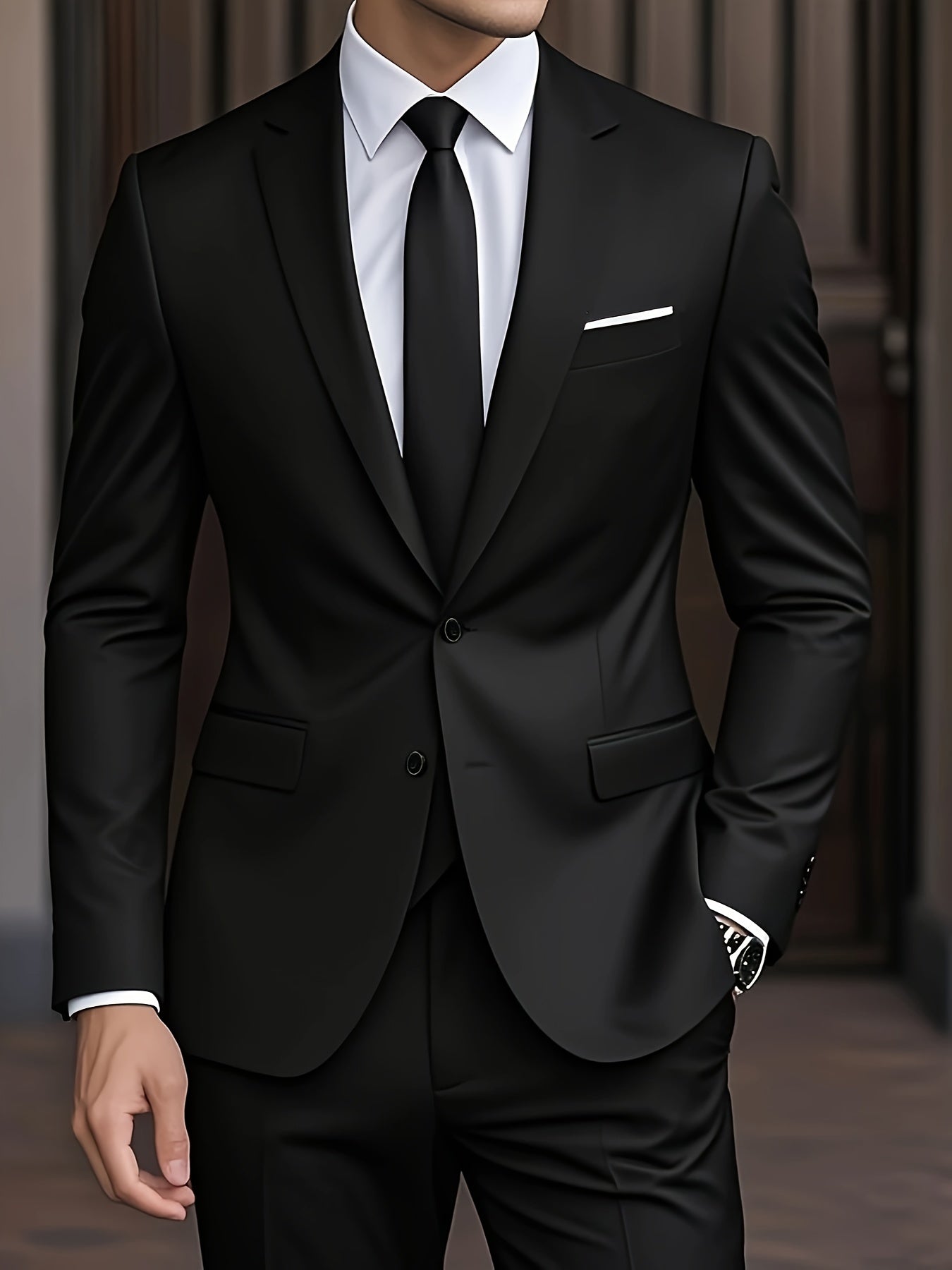 Costume deux pièces coupe slim pour homme en bleu marine