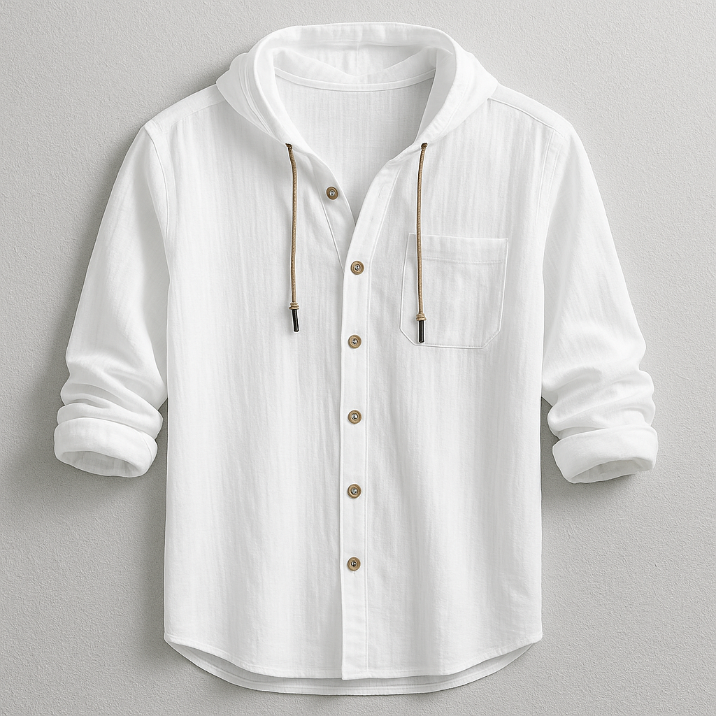 Chemise à capuche pour homme en tissu premium, coupe regular
