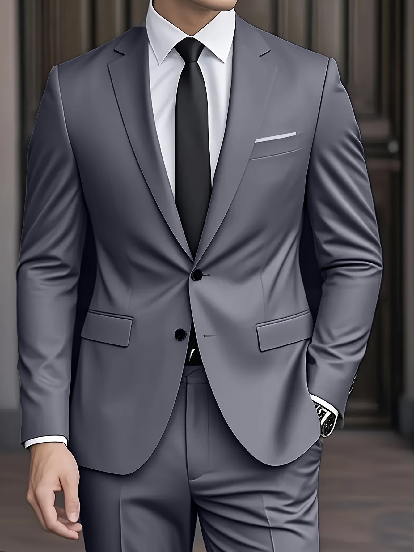 Costume deux pièces coupe slim pour homme en bleu marine